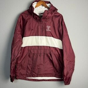 Vtg CC Creations Texas A&M Aggies Pullover Anorak‎ Jacket Maroon White Size M